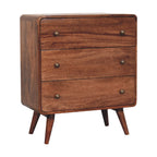 Solid Wood Curved Honey Chest of Drawers
