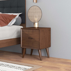 Alexandra Mid-Century Modern Night Stand with 2 Drawers