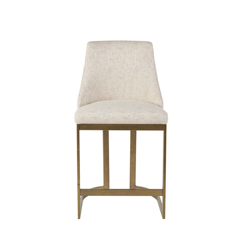26"H Upholstered Counter Stool with Metal Base