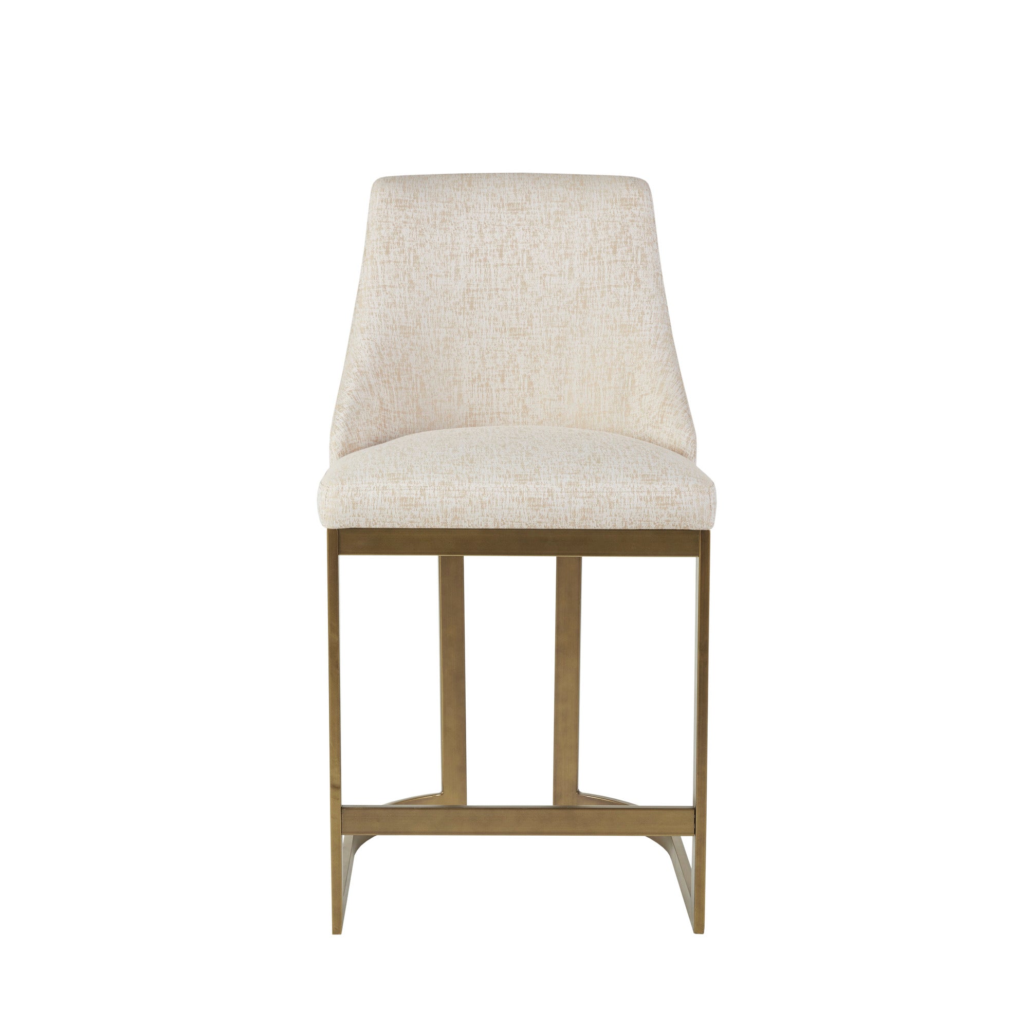 26"H Upholstered Counter Stool with Metal Base