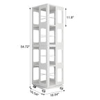 4-Tier All-Steel Rotating Bookshelf with 360° Wheels