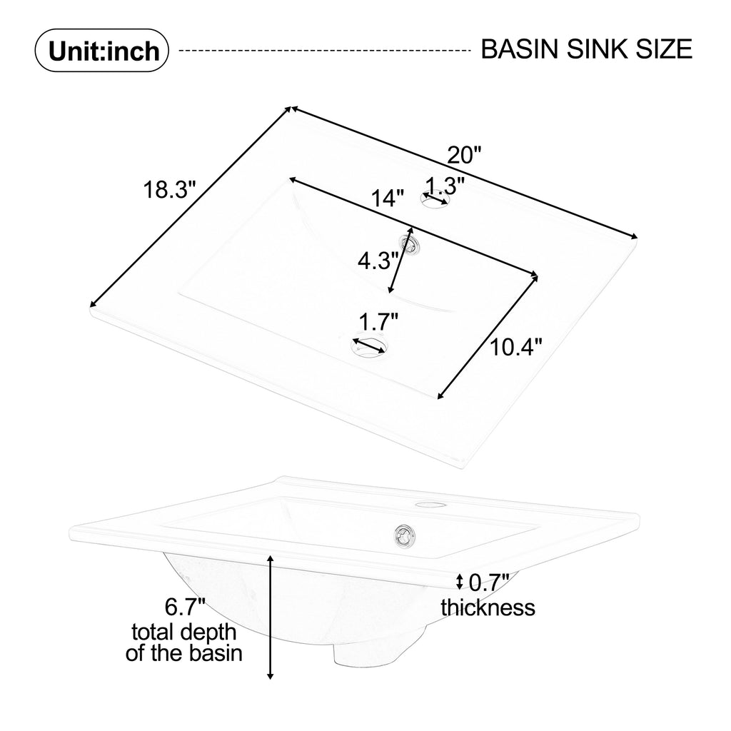 20" Bathroom Vanity with Sink