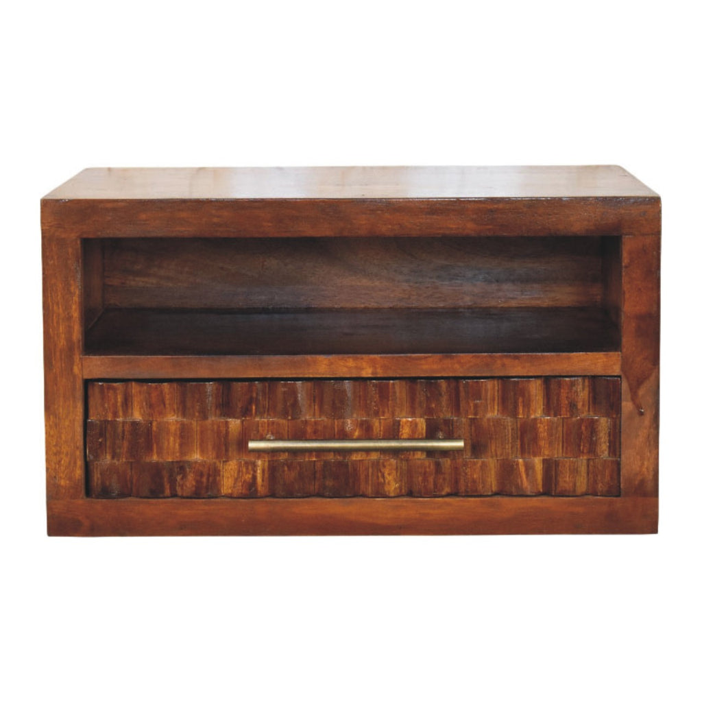Solid Wood Cadiz Textured Bedside Table