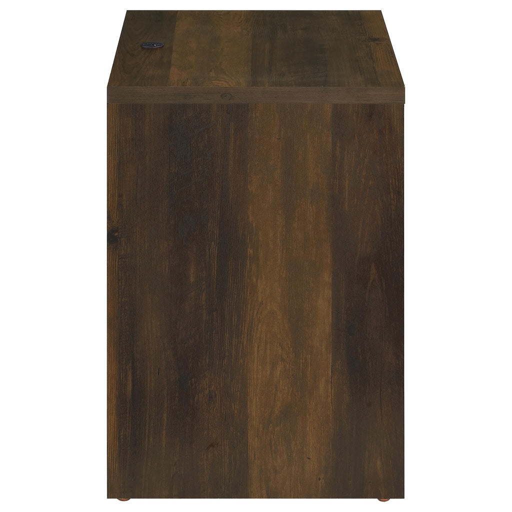 Geary Dark Pine 2-Drawer Nightstand with LED Lights and USB