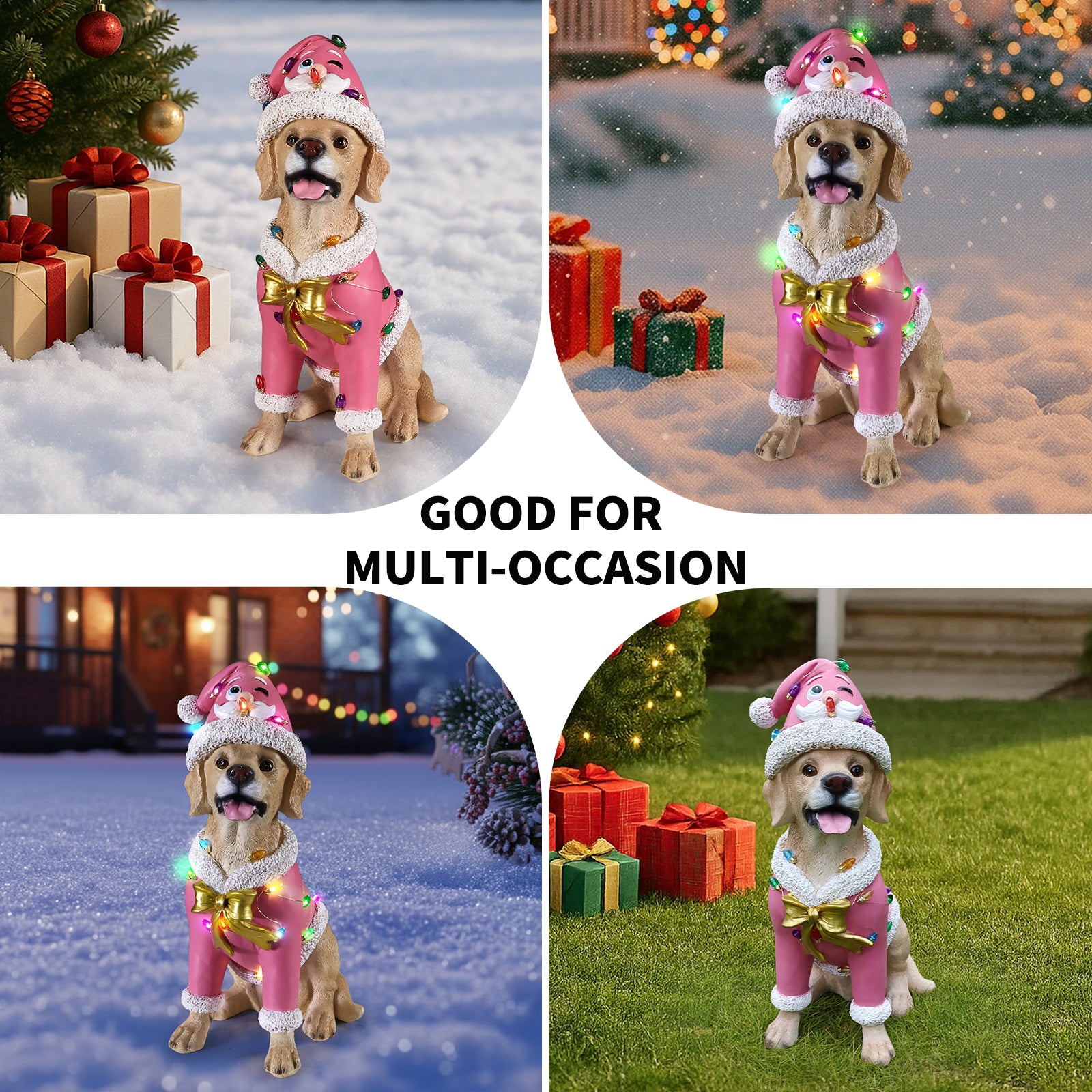 Christmas Labrador Retriever Statue, Holiday Dog Figurine