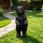 Weather Resistant Resin Standing Black Bear Sculpture