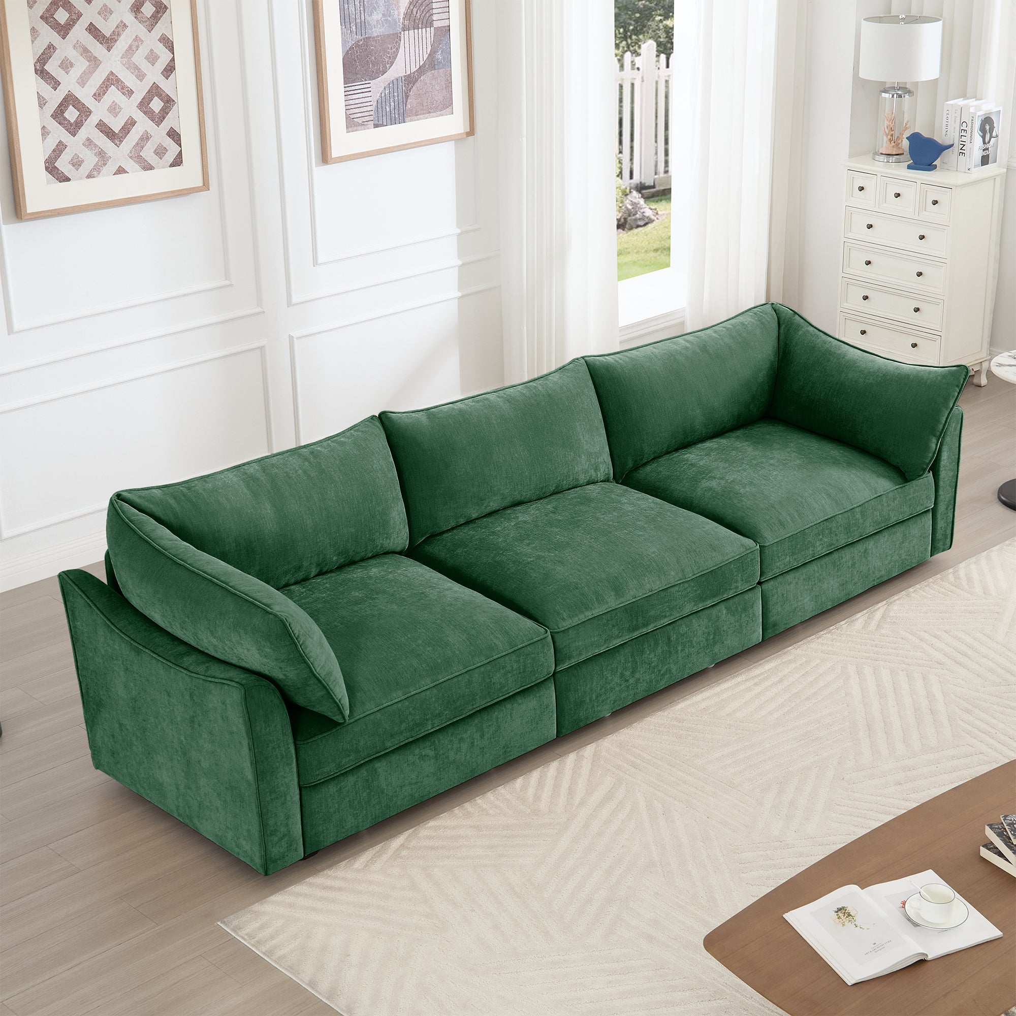 3 Seater Sofa With Storage Pull Out Drawers Under Each Seat