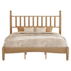Queen Size Wood Platform Bed with Gourd Shaped Headboard