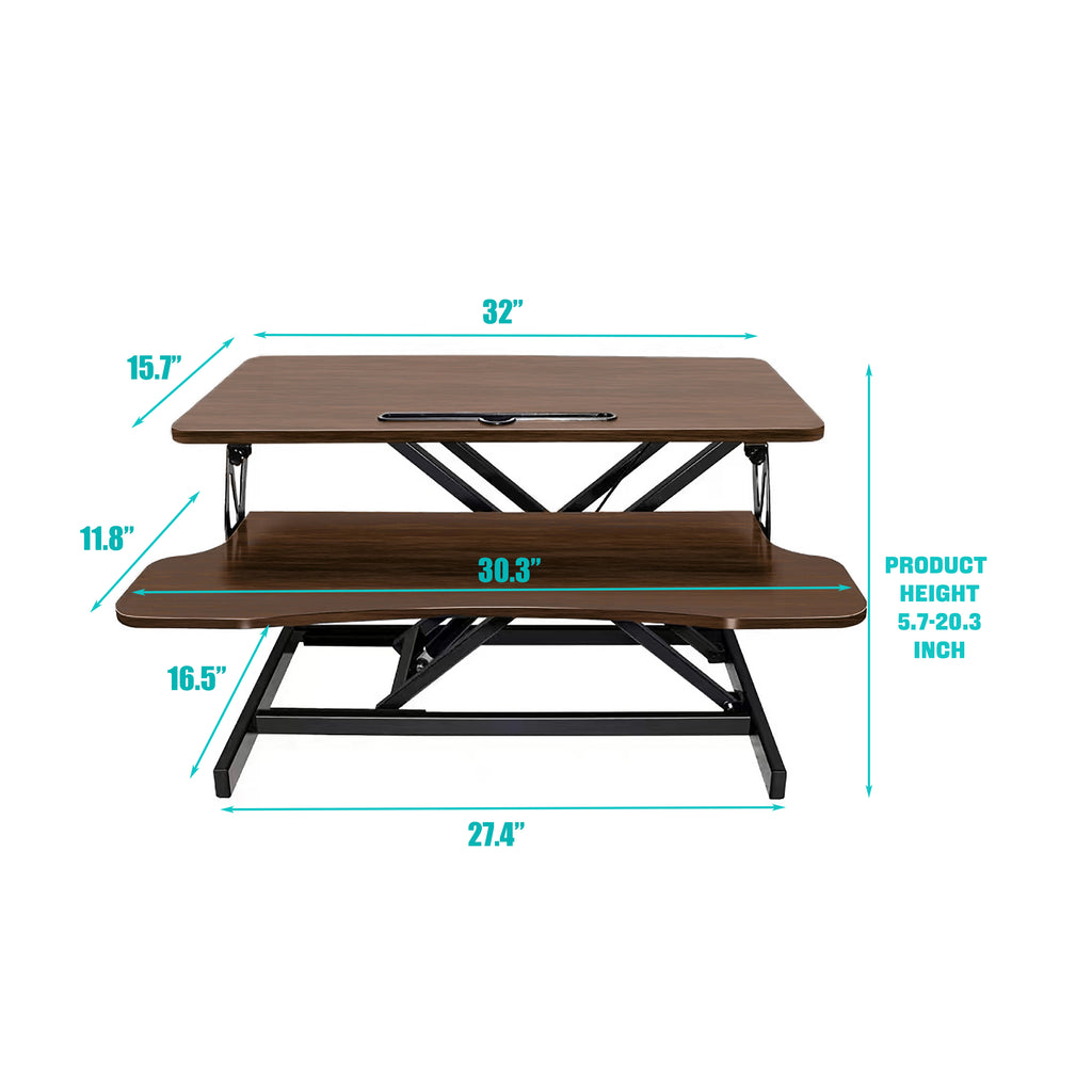 32 Inch Height Adjustable Desk Converter