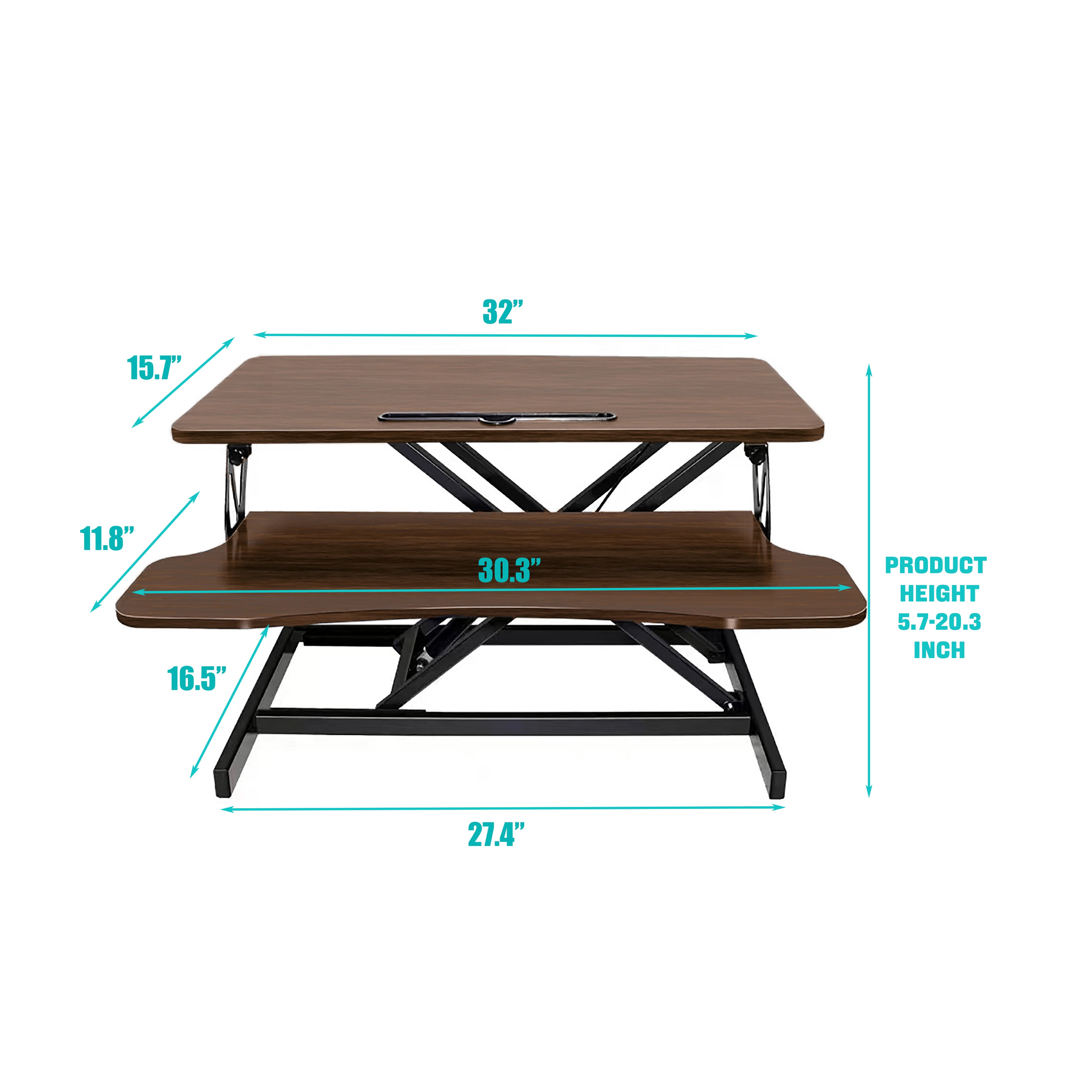 32 Inch Height Adjustable Desk Converter