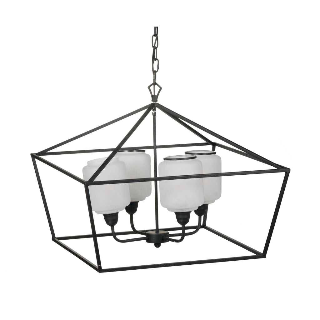 Sleek Industrial Iron Chandelier