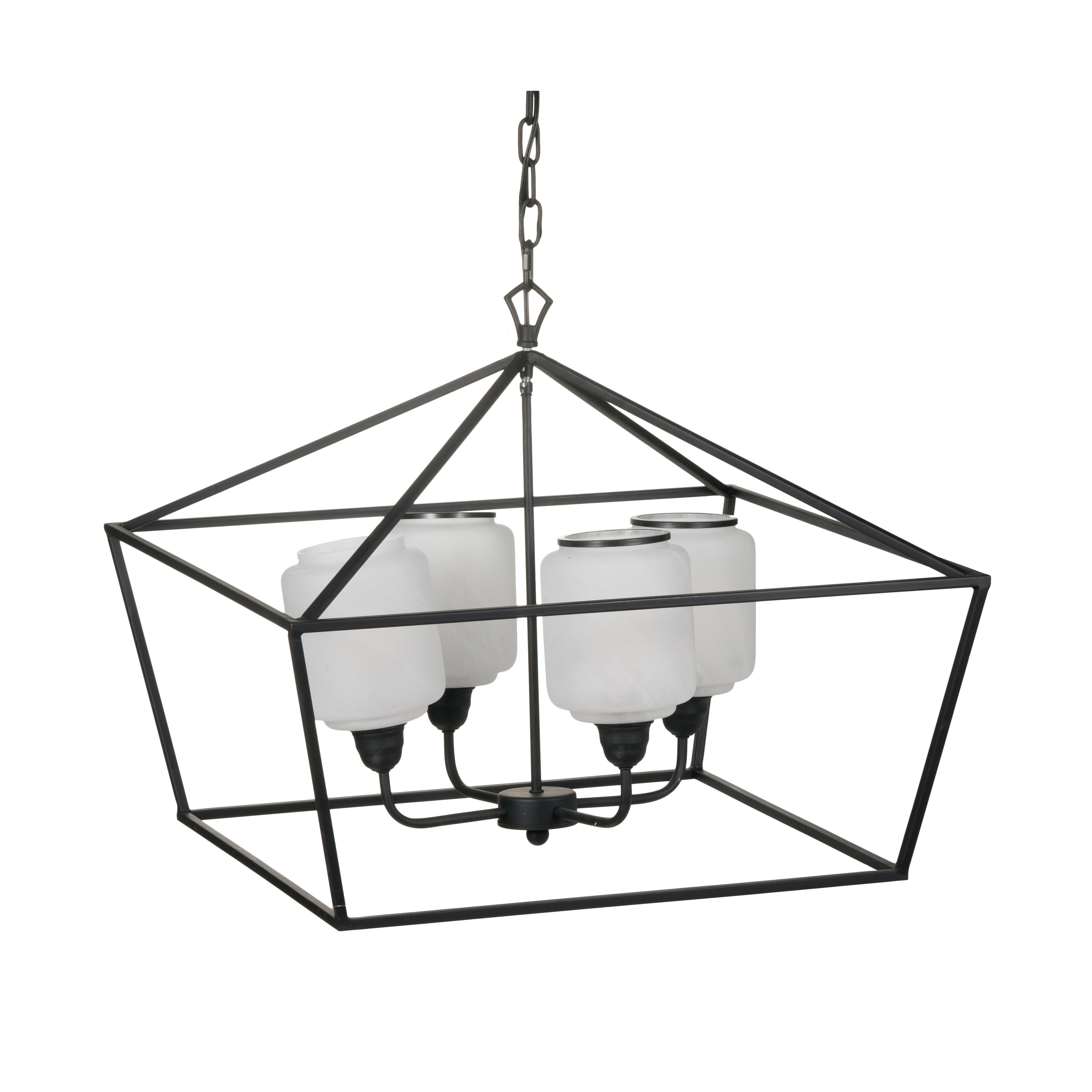 Sleek Industrial Iron Chandelier
