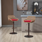 Modern Swivel Bar Stools Set of 2 Adjustable Counter Height Chairs