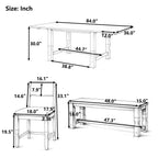 TOPMAX 6-Piece Dining Set with Bench
