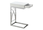 C-Shaped Accent Table with Storage Drawer