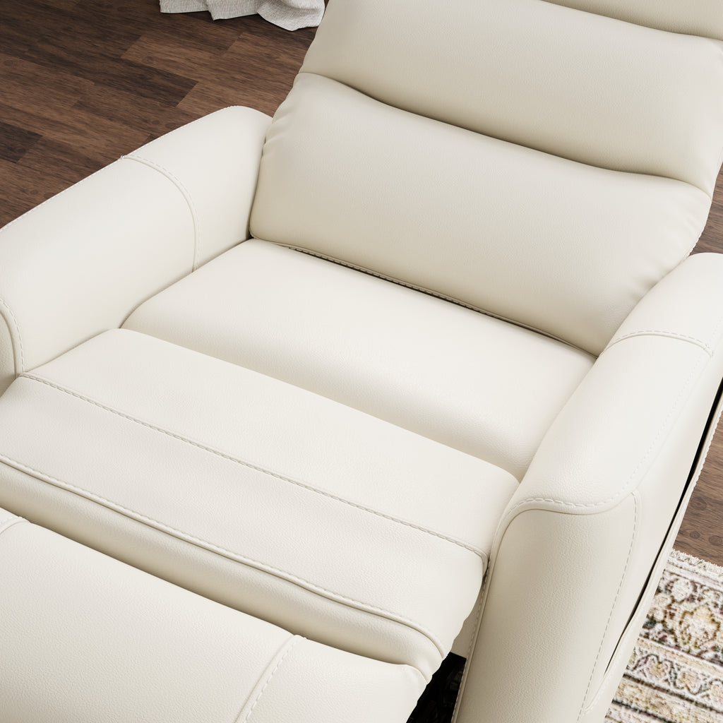 Faux Leather Power Lift Chair in Bentley Oyster