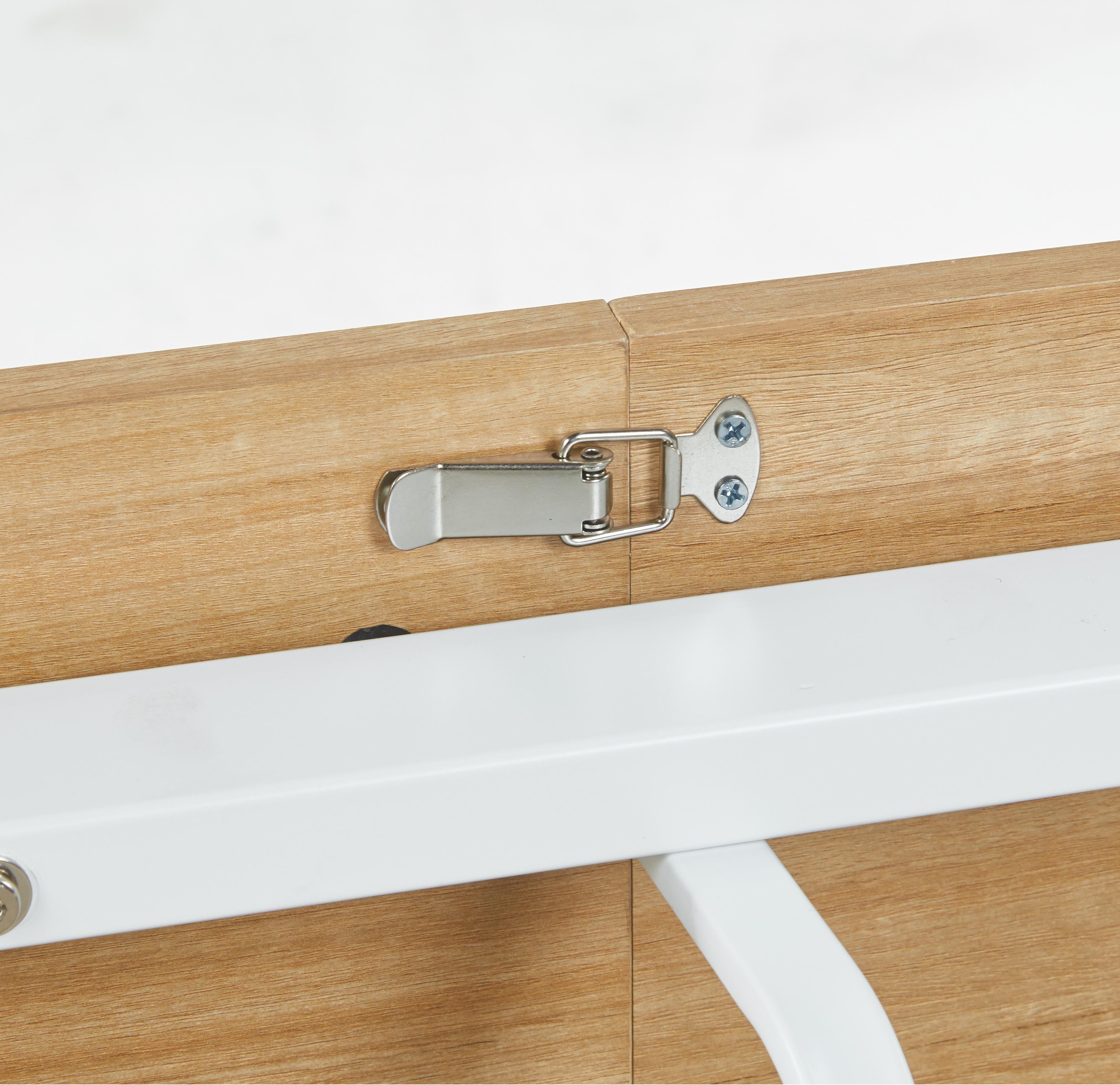 Oak Color Square Extendable Dining Table with Metal Leg