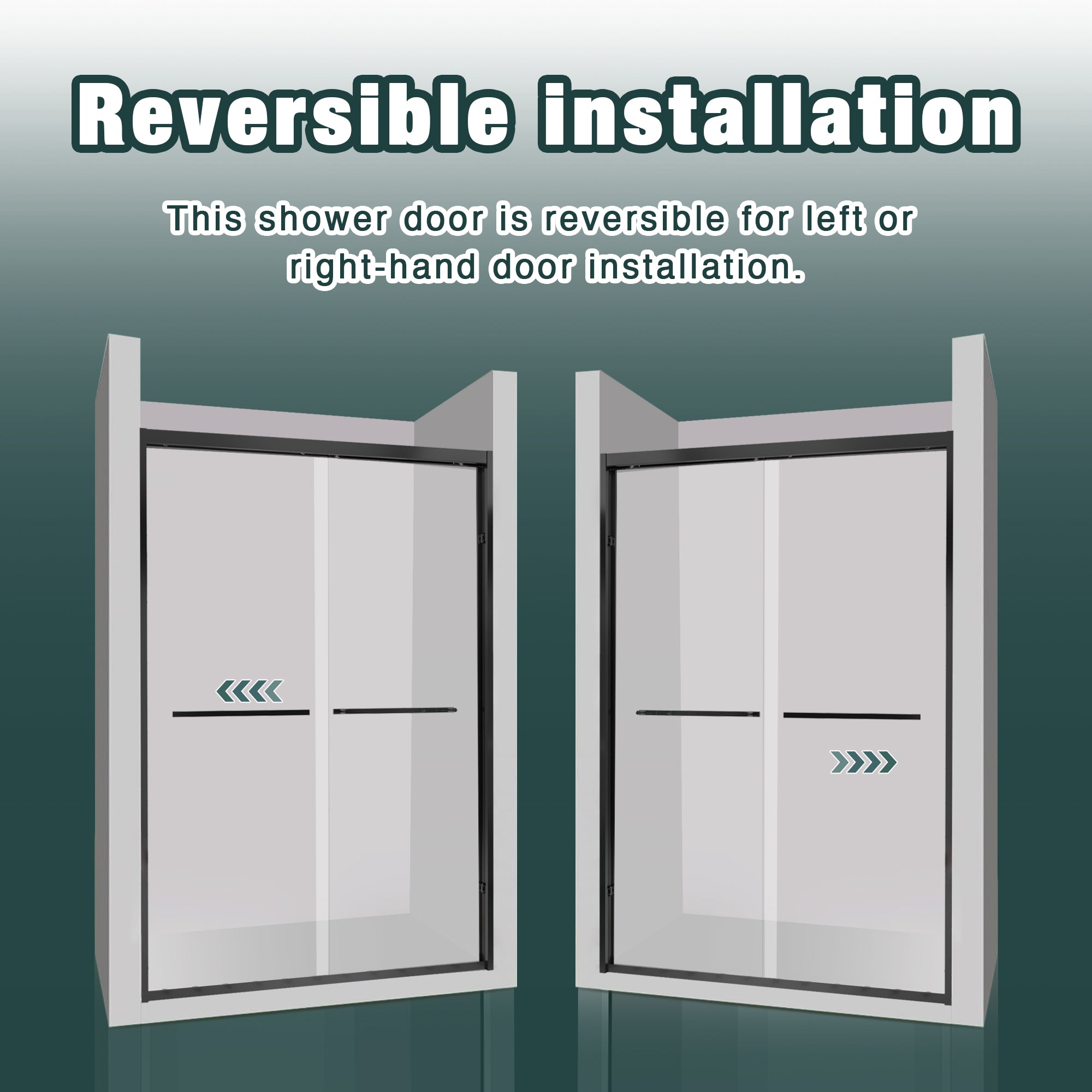 56-60"x74" Aluminum Frame Double Sliding Shower Door