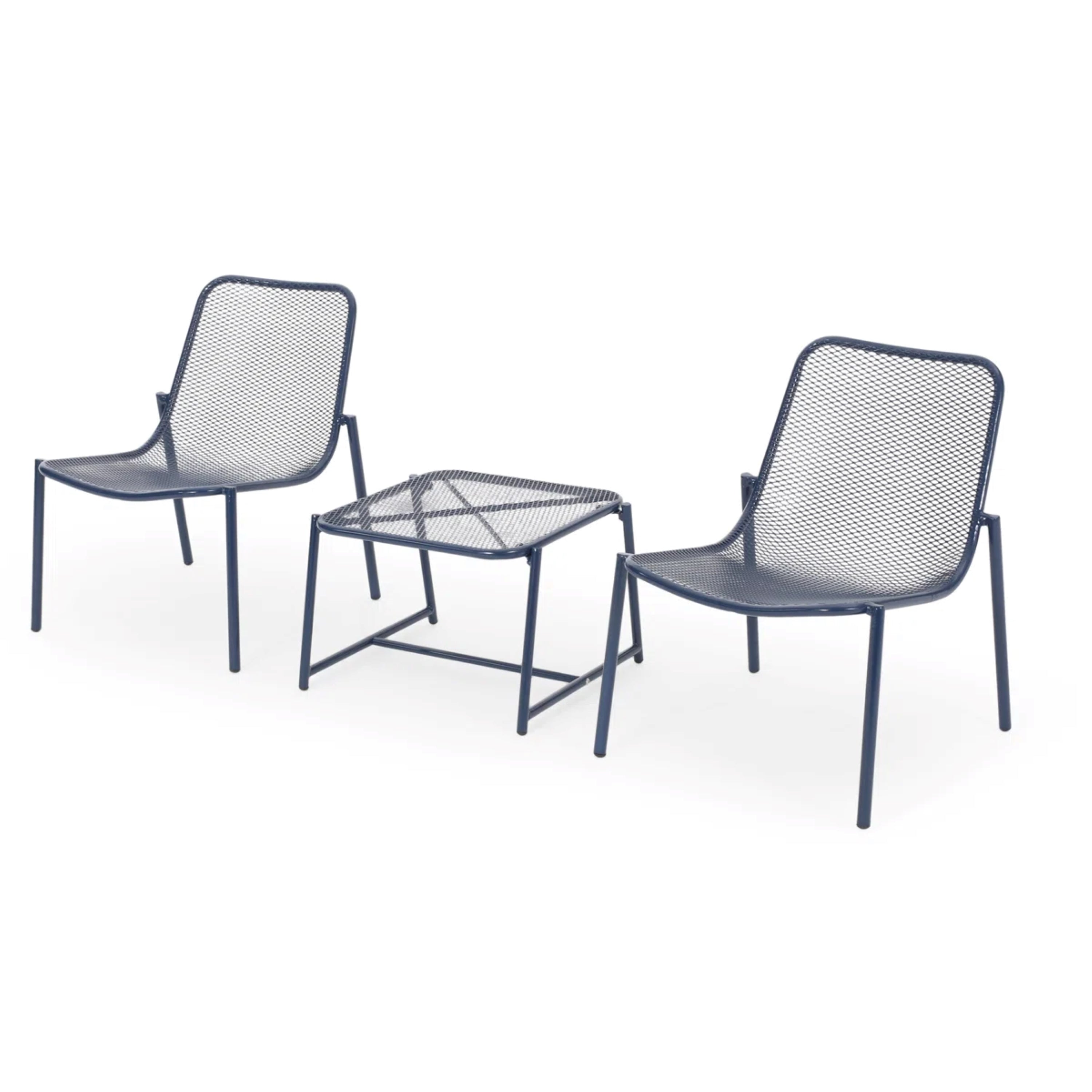 Kincaid Outdoor 3-Piece Conversation Set with Iron Frame