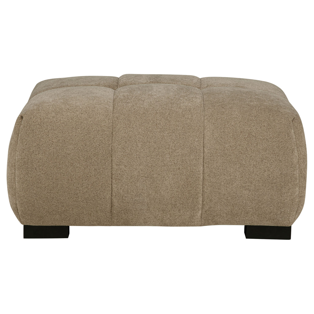 Plather Camel Upholstered Rectangular Ottoman
