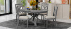 TREXM 5-Piece Retro Functional Dining Table Set