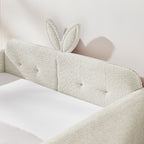 Full Size Upholstered Platform Bed with Cute Rabbit Ear Headboard