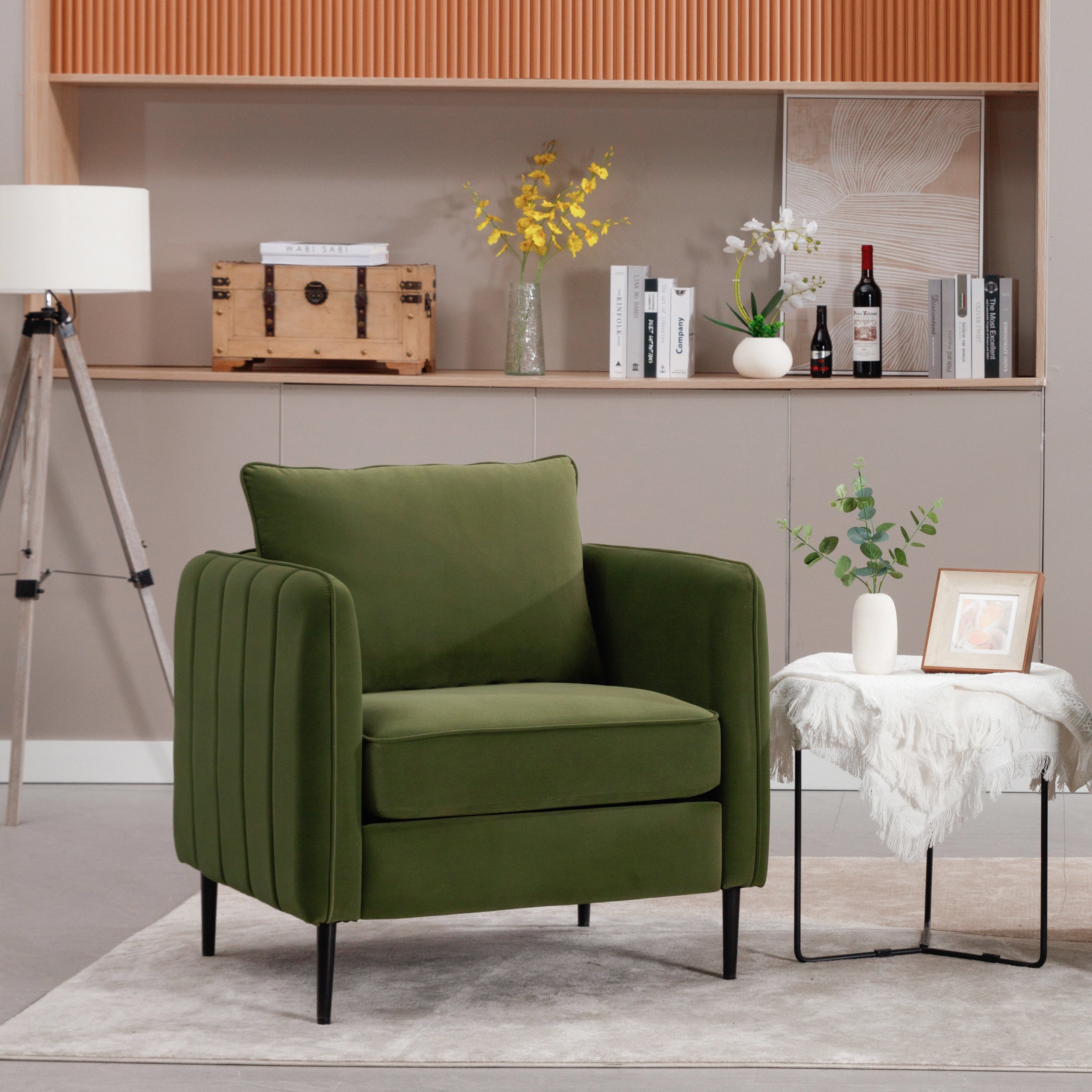 Velvet Accent Chair for Living Room