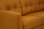 Radwan Camel Leather Sofa (Assembled)