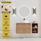 42'' Wall-Mounted Bathroom Vanity With Ceramic Art Sink