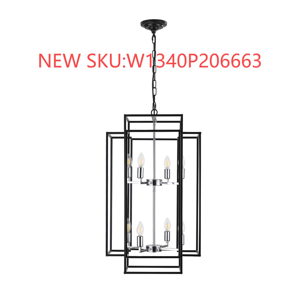 Black Geometric Foyer Chandelier