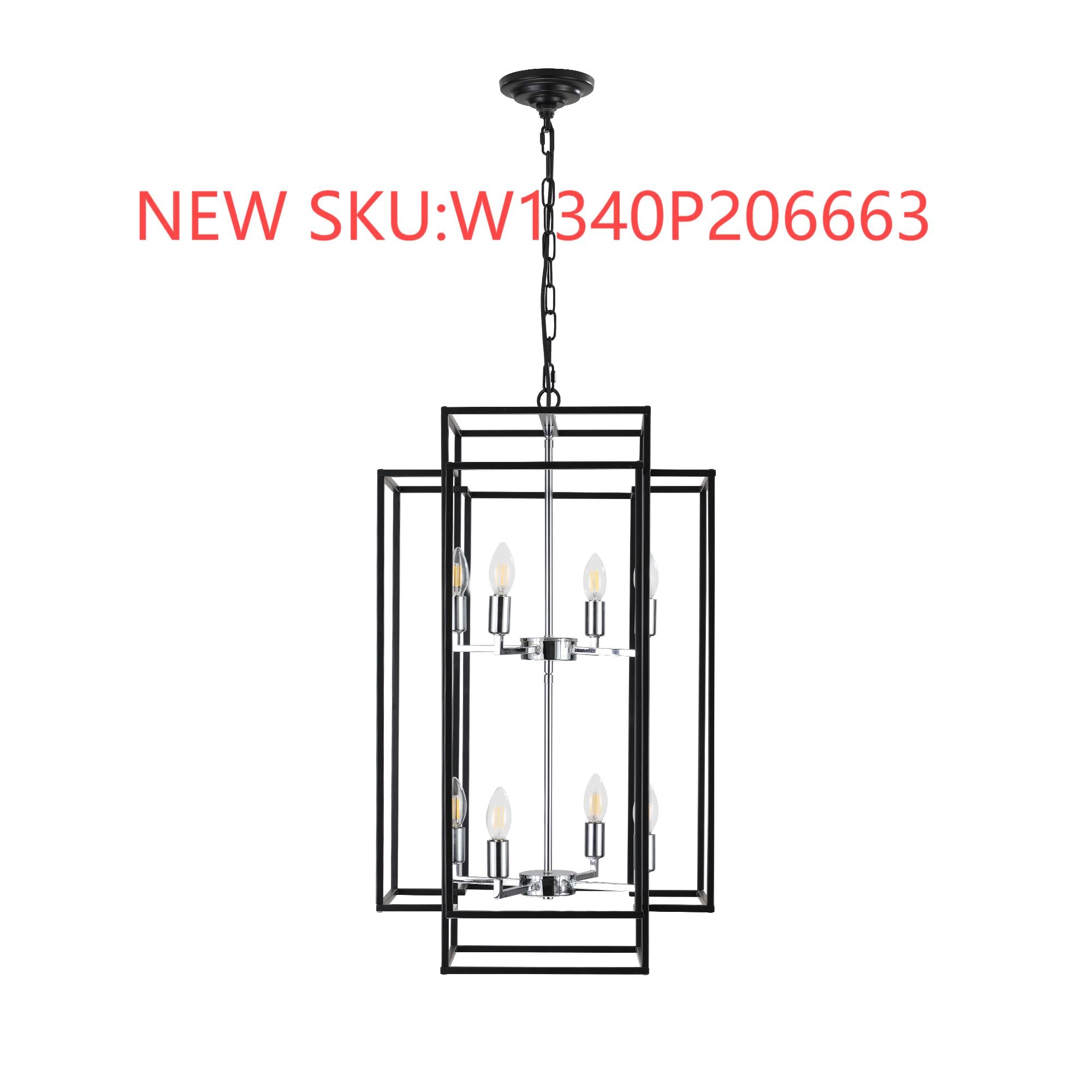 Black Geometric Foyer Chandelier