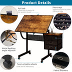 1500 Pieces Jigsaw Puzzle Table with Wheels - Black