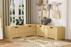 3-Piece L-Shaped Multifunctional Storage Bench