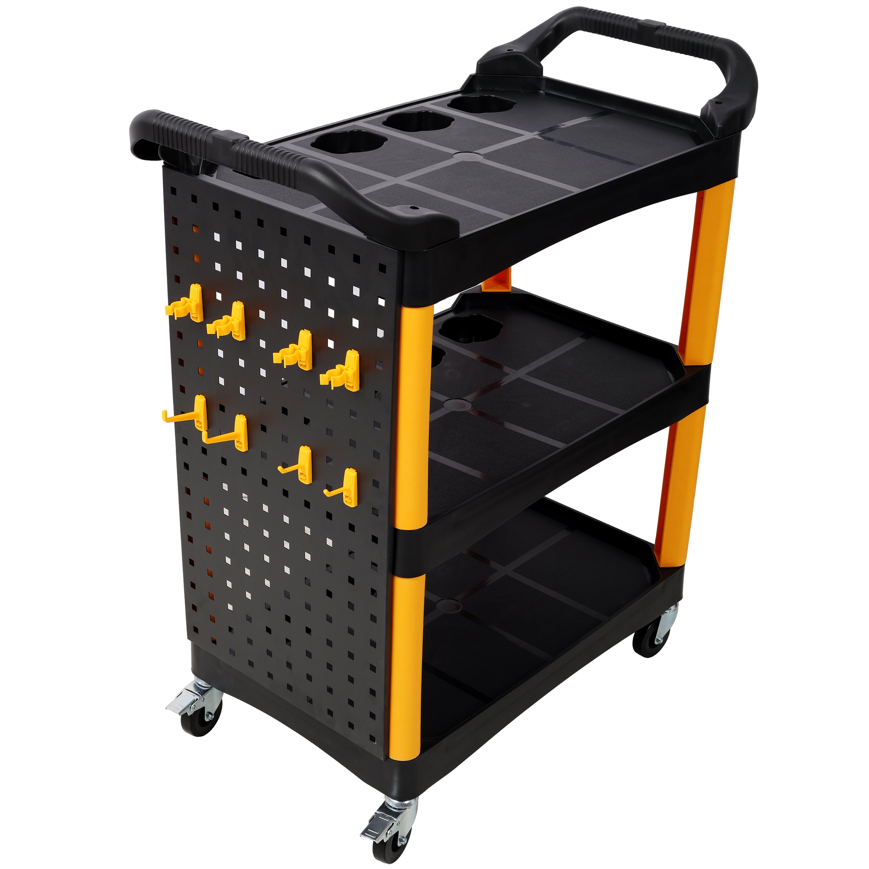 3 Tier Rolling Auto Detail Cart With Wheels