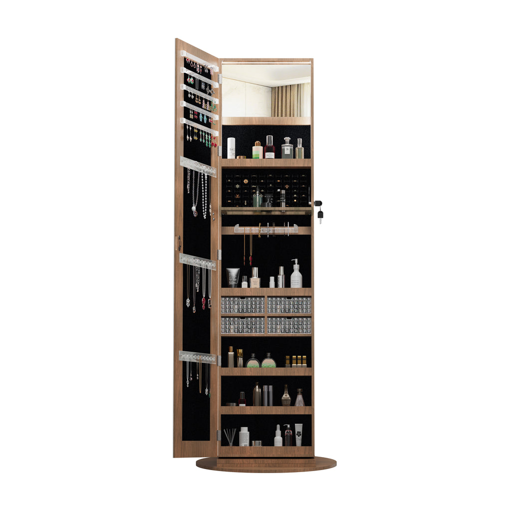 360° Swivel Jewelry Cabinet with Full Length Mirror
