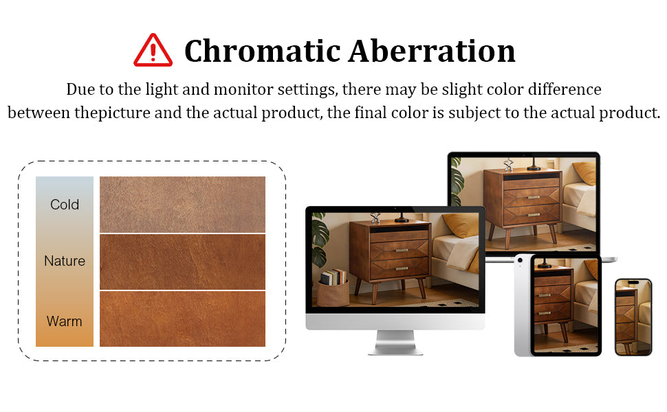 24" Nightstand with Charging Station