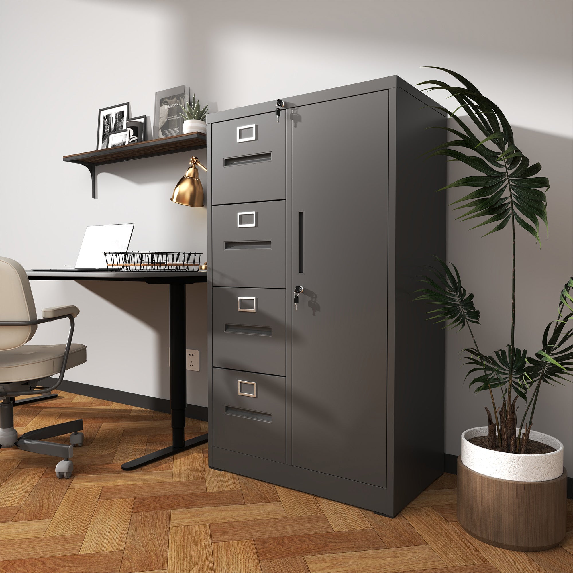 Metal Storage Vertical Filing Cabinet with Lock