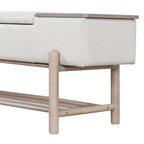 TREXM Farmhouse Upholstered Storage Bench