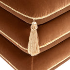 Monarch 19.5" Squared Upholstered Ottoman with Bullion Fringe