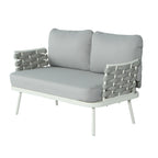 Mariano Steel Loveseat and Table Set