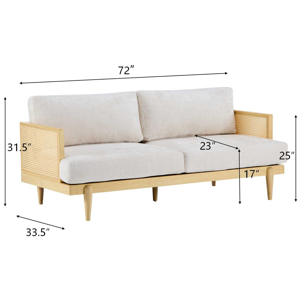 Emir 72" Square Arm 3-Seater Boucle Sofa