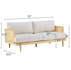 Emir 72" Square Arm 3-Seater Boucle Sofa