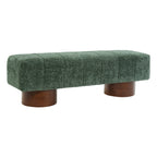 Green Boucle Upholstered Indoor Dining Bench
