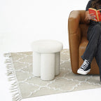 Wesley Sherpa Upholstered Ottoman Footstool