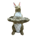 Magnesium Oxide Bunny Statue Holding Decor