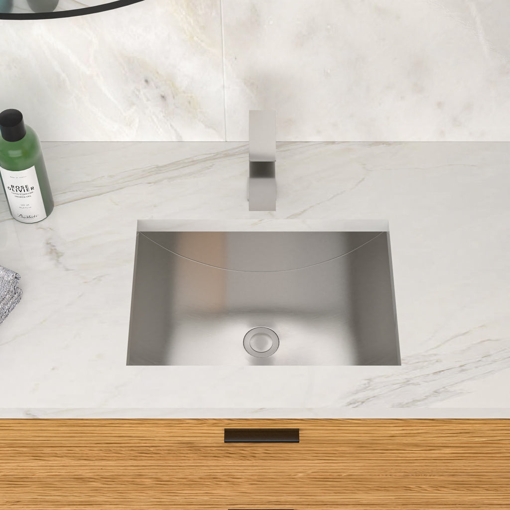 18"x13" Brushed Nickel Stainless Steel Undermount Bathroom Sink