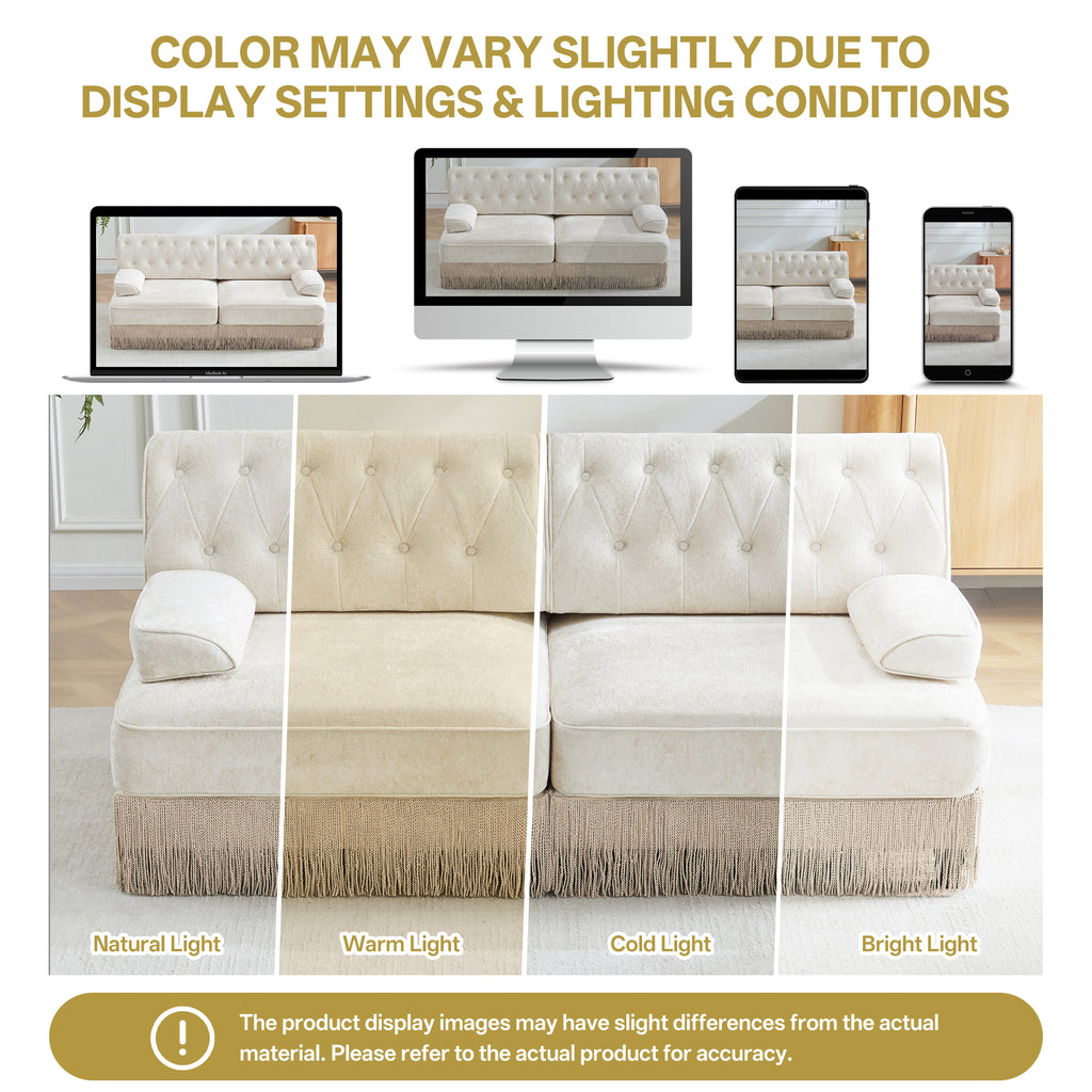 Soft Velvet Fabric Chesterfield Style Sofa