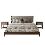 Modern Queen Bed Frame Set with 2 Nightstands