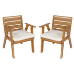 Outdoor Dining Chairs Set of 2, Acacia Wood Patio Chairs