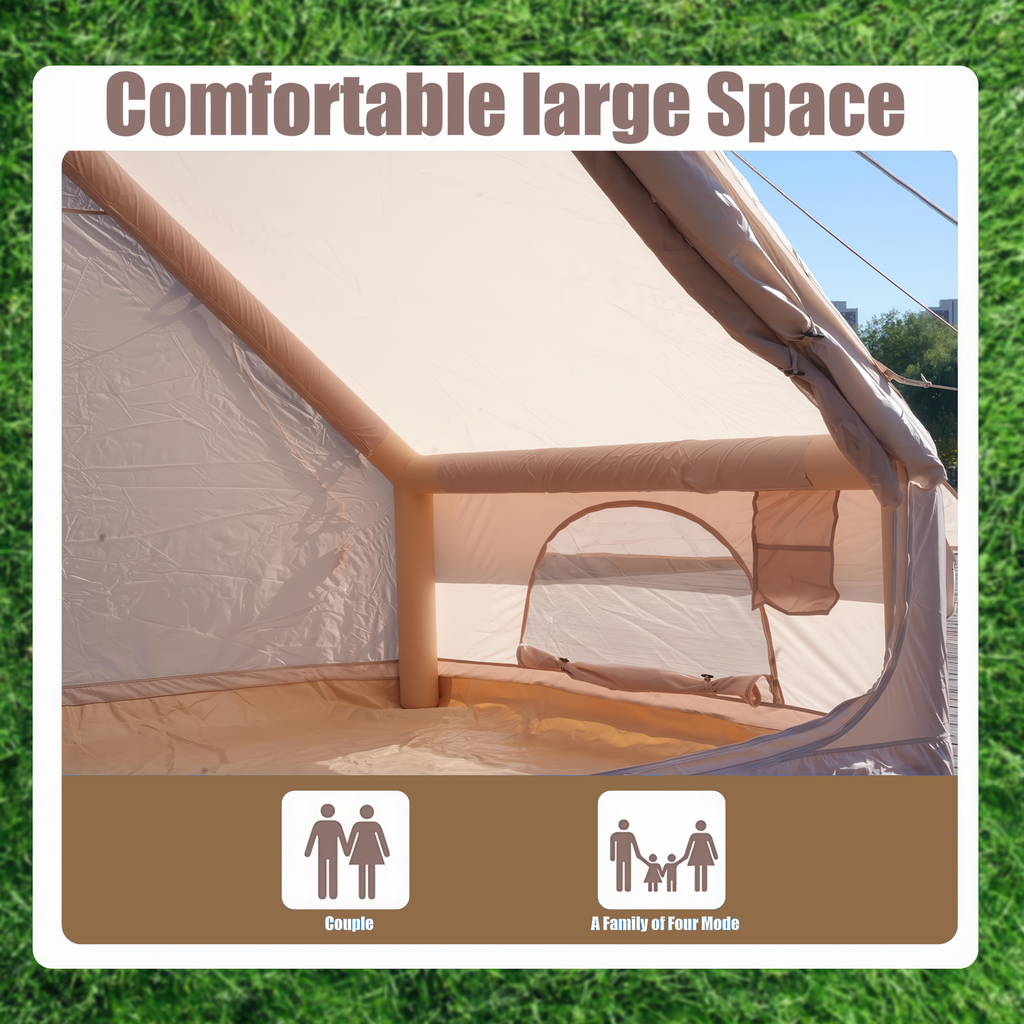 Inflatable Tent With Pump, Glamping Tents For 4-6 Person